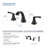 Pyramid Widespread Bathroom Faucet 3 Hole, 2-handle Bathroom Sink Faucet with Drain Assembly-66906328