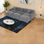 Modulaires spacieux en chenille, design moderne pour le salon, gris