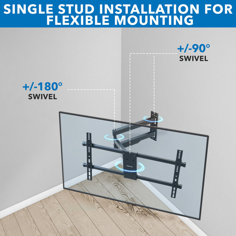 Heavy Duty Black Steel Full Motion TV Wall Mount for 37-80 Inch Screens