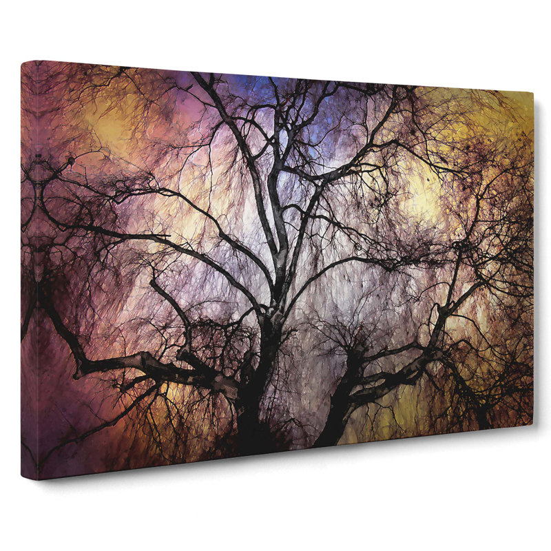 Weeping Willow Tree In Abstract - Wrapped Canvas Painting, 35cm H x 50cm W x 3cm D