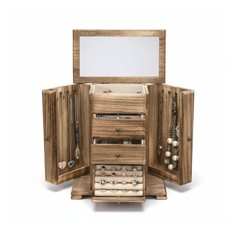 Jewellery Box +, Rustic Brown