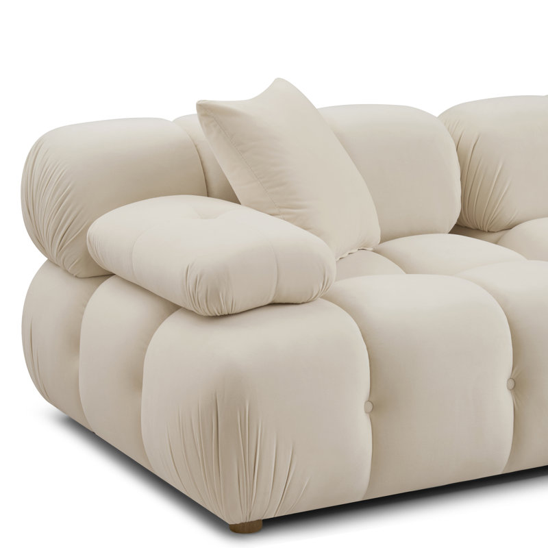 Canapé modulaire deux places Calliope Cream Performance Velvet