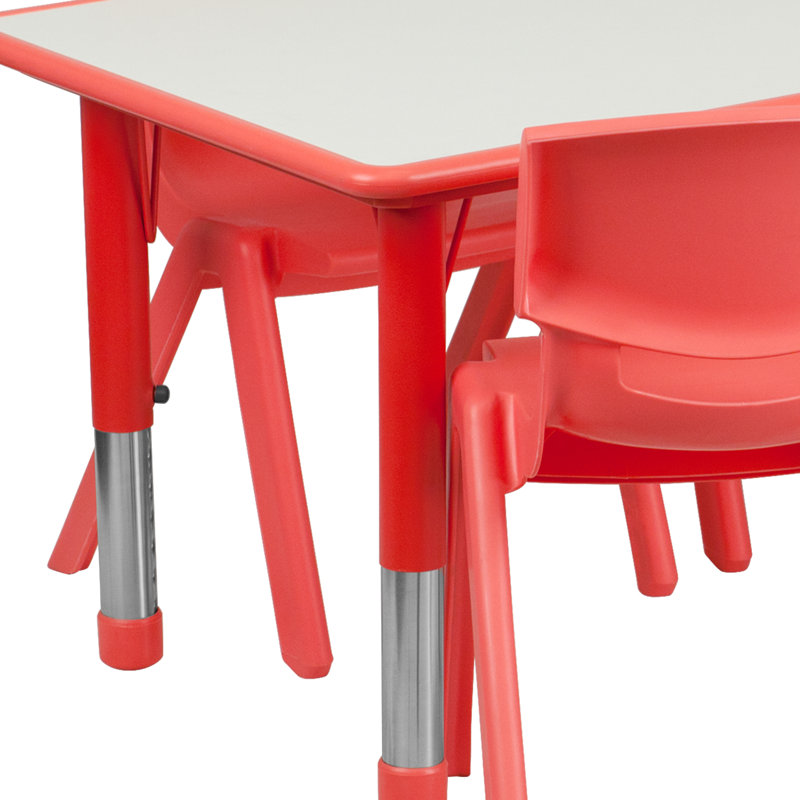 Ensemble de table et chaises pour enfants Goddard, 7 pièces, Rouge
