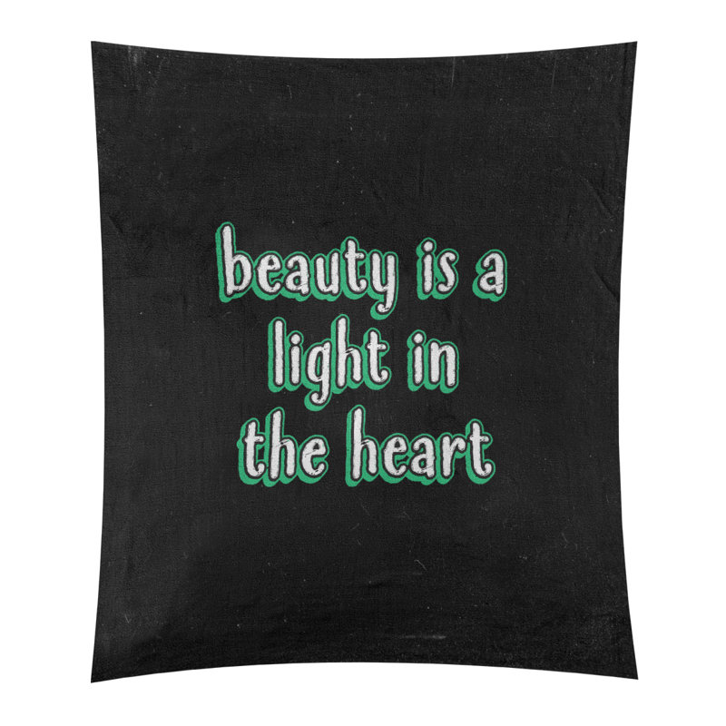 Tapisserie tableau noir en polyester citation beauté, H 27,5 po x l 37,5 po, Vert