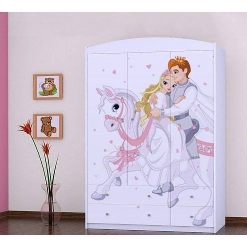Huard 3 Door Wardrobe, White
