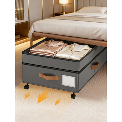 Under Bed Storage Containers With Wheels And Adjustable Height, Large Capacity Rolling Storage Bins With Clear Lids For Shoes, Clothes, Blankets, And Seasonal Items