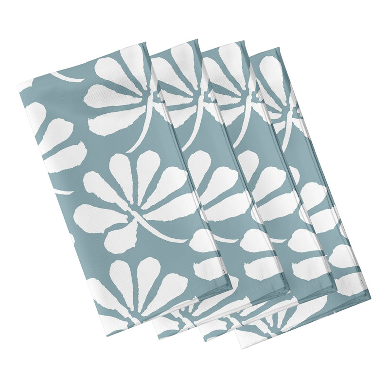 Allen Park Polyester Floral Square Napkin, Aqua