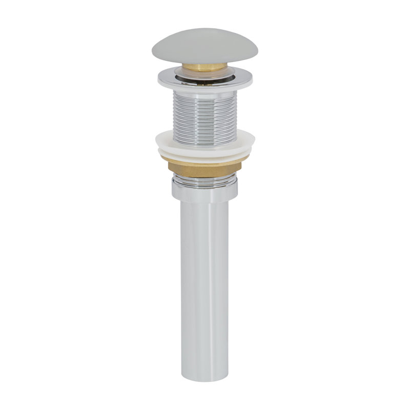 Ruvati Umbrella Style Push Pop-up Drain for Bathroom Sinks without Overflow - Chrome Finish