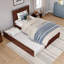 Lit plateforme en bois massif Jeinny avec pied et gigogne assortis-835714342-835714343