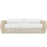 Kiawah 99.21" Wide Outdoor Wicker Reversible Patio Sofa with Cushions