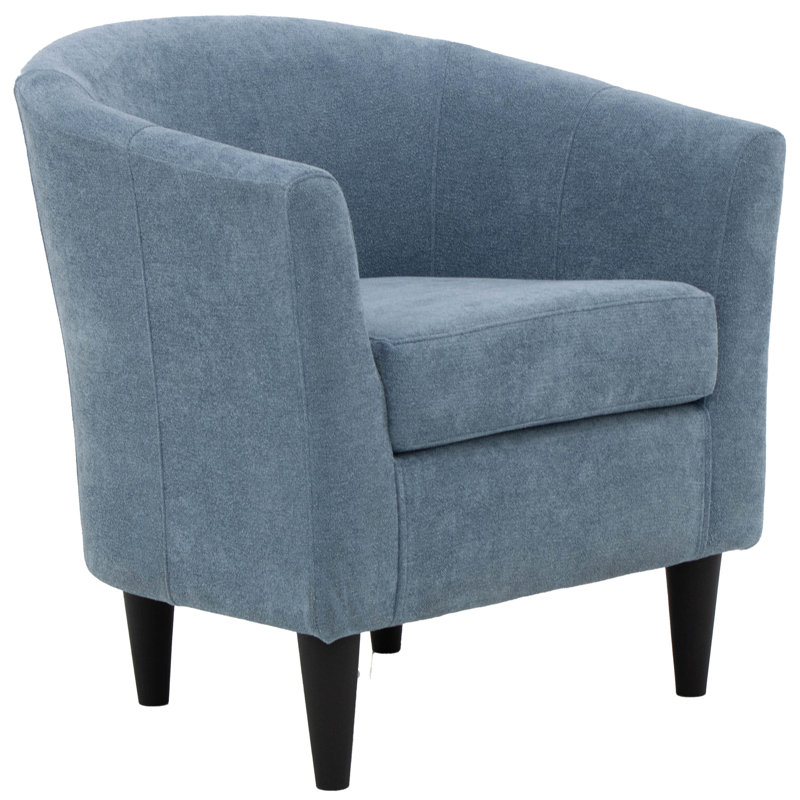 Fauteuil demi-tonneau l 31,5 po Kronos, Polyester ciel Chloe, Noir