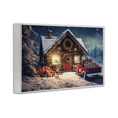 Art giclée Woodsy Holiday Cabin par Alina Georgescu