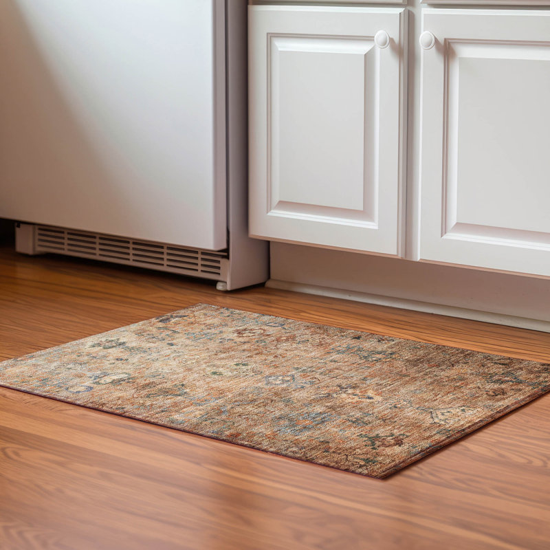 Premium Machine Washable Mayfield Global Rug, 2'6" x 3'10", Copper