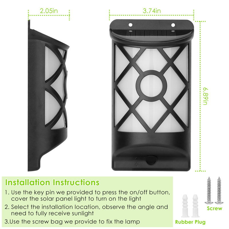 Flame Solar Light Outdoor Wall Light, 2