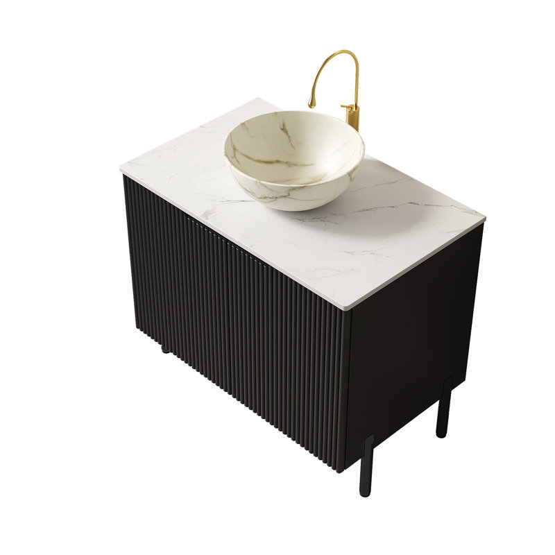 Turio Freestanding Bathroom Vanity with Basin, Bol blanc