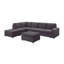 Canapé modulaire Cassia de 120 po avec repose-pieds en lin gris foncé Cassia