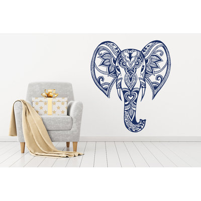 Décalcomanie murale éléphant mehndi Yatton