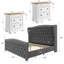 Ensemble de chambre à coucher 3 pièces pour très grand lit rétro et contemporain, gris-117320820-117320824