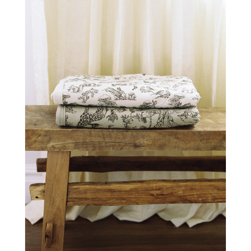 Vintage Safari - Luxury Soft Plush Backing & Turkish Cotton Jersey Print, Double Layered, 30" x 40" Baby Blanket