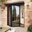 Porte de patio pliante en aluminium noire pliante à gauche 72 po x H 80 po (2 + 0)-124451087-118761345