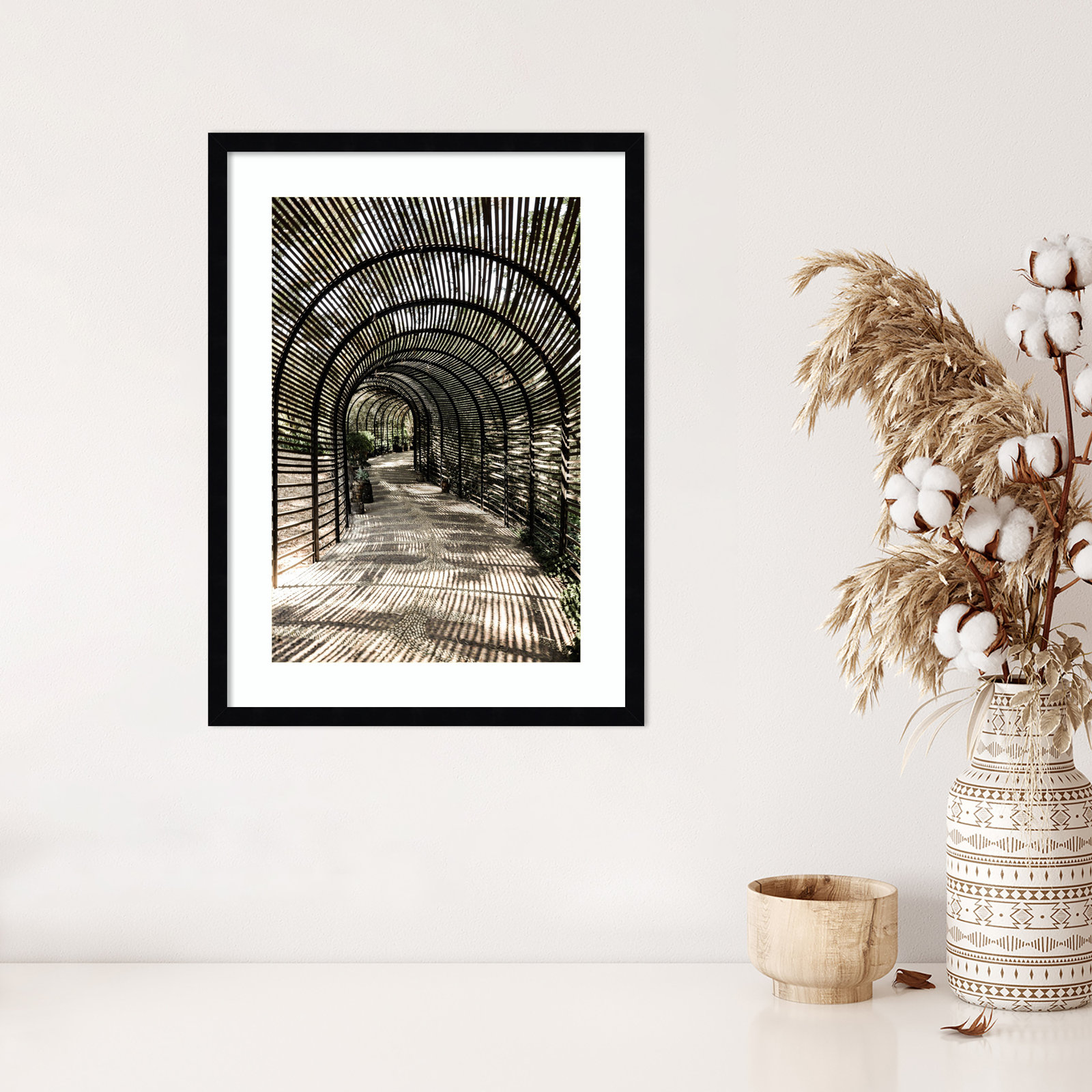 Nihan "Shadow Garden" Print, Black , 25" H x 19" W