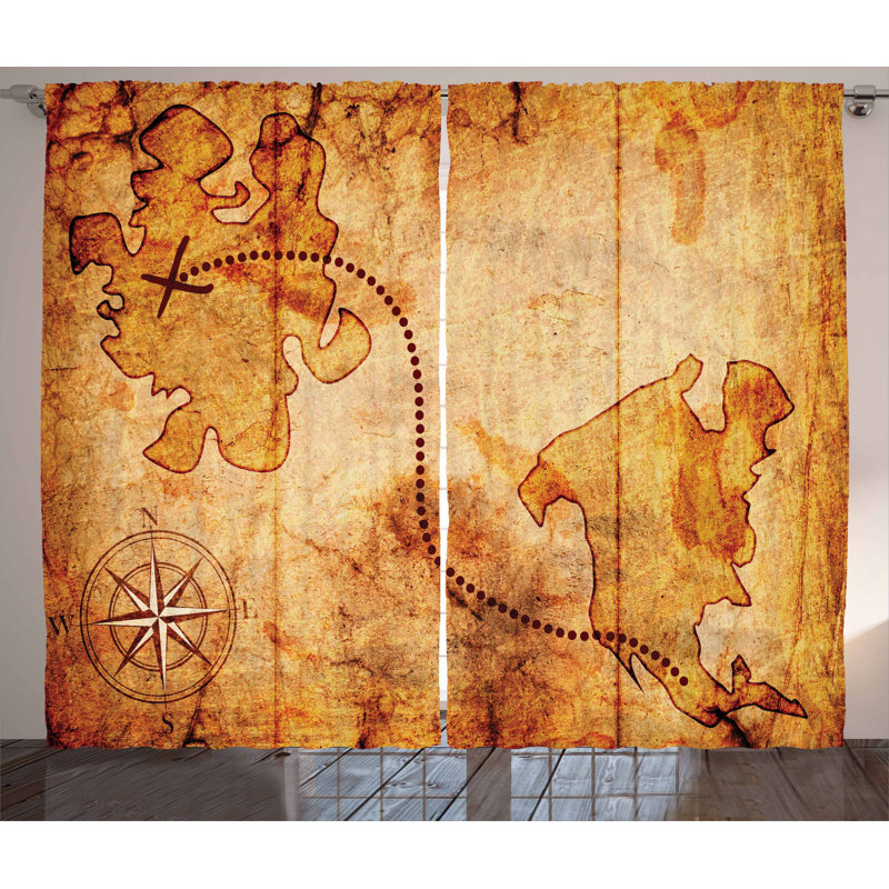 Compass Semi-Sheer Rod Pocket Curtain Panels, 54" x 108"