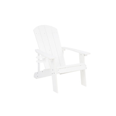 2-Piece Adirondack Chair, Outdoor Lounge Chair With Built-In Side Cup Holder