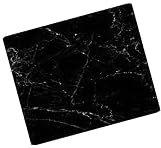 Tempered Glass Cutting Plate Marble Crack Effect Anti-Slip Elastic Worktop Saver 5Mm Durable Sleek Black Chopping Board 40 X 60 Cm