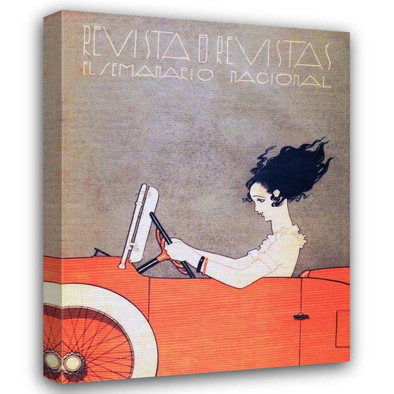 Art sur toile tendue par Garcia Cabral, Ernesto Gallery, couverture de magazine mexicain, 1920, H 18 po x l 15 po