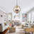 4 - Light Wood Chandelier Farmhouse Orb Geometric Chandelier Hanging Chandelier Wood Light Fixture Rustic Wooden Chandelier