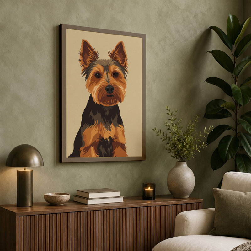 Distinguished Terrier Modern - Wrapped Canvas, 24x16 - 61.0 x 40.6 cm, Black Border