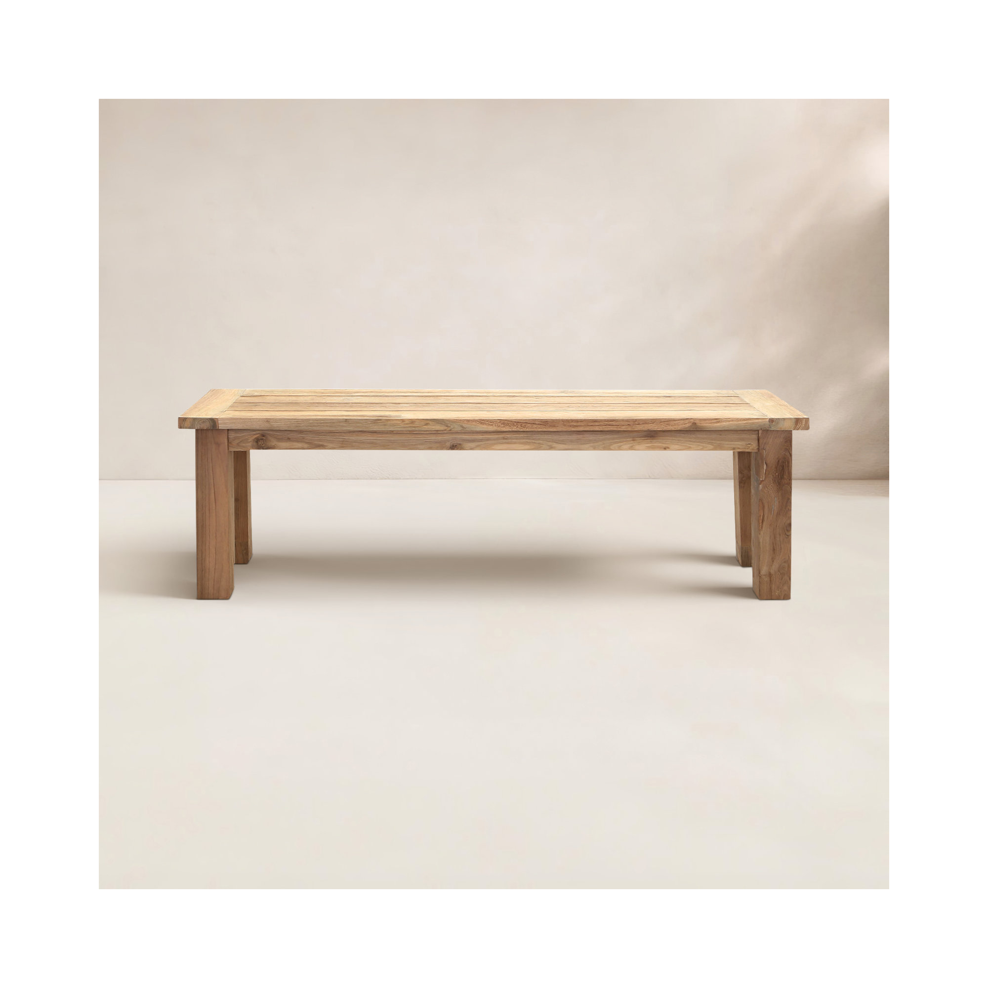 Bedwell Teak Outdoor Bench, 17.7" H x 59.1" W x 15.7" D