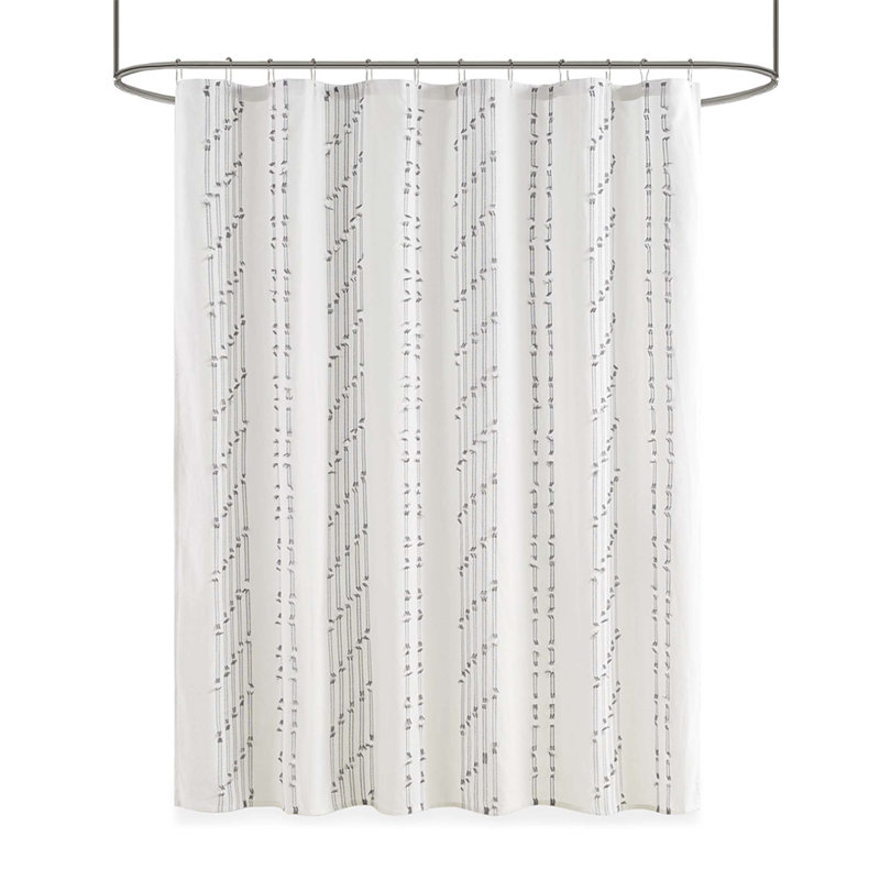 Rideau de douche en jacquard Farmhouse, Ivoire