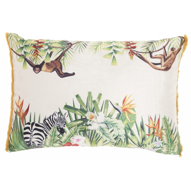  Cotton Animal Print Lumbar Pillow
