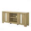 Console de divertissement en bois flotté rustique 1 pièce, tablette ouverte, meubles de salon-1460790840
