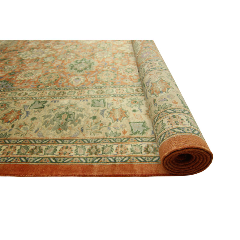 Tapis de surface en laine 9 pi 1 po x 12 pi 3 po one-of-kind noué la brown Rakowski