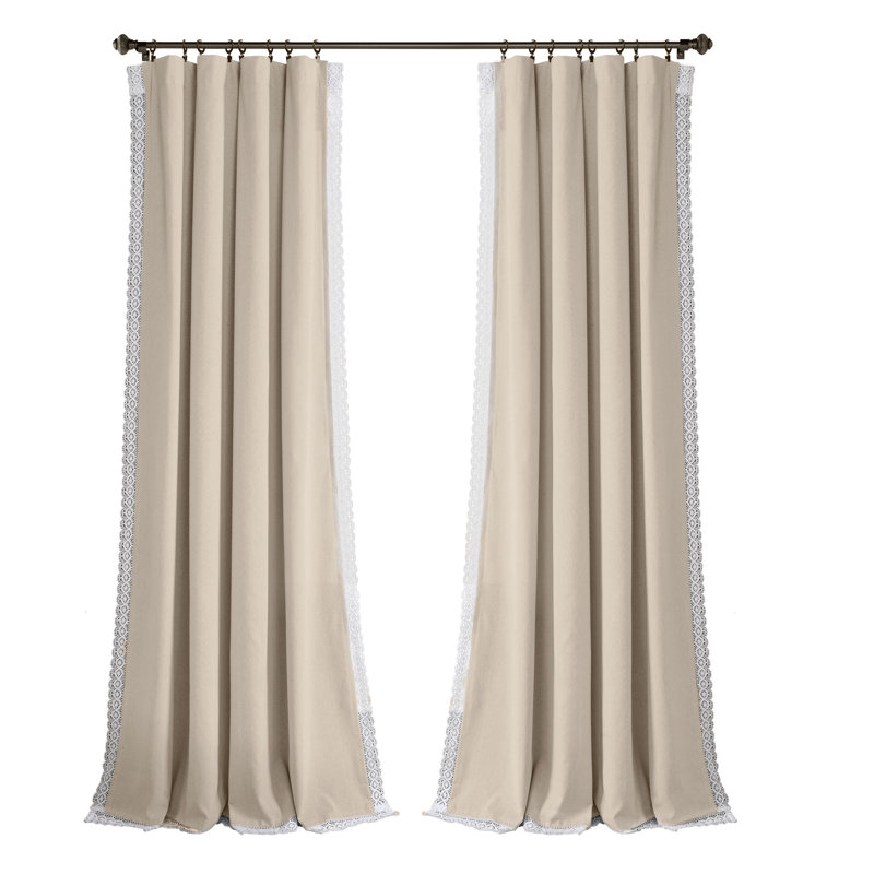 Paire de rideaux semi-transparents Rosalie, L 54 po x L 84 po, Neutre