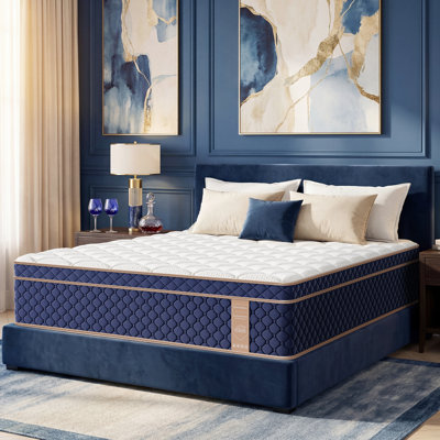 Firm 18 Inch Queen Gel Memory Foam Hybrid Pocket Spring Mattress in a Box, Pressure Relief, Motion Isolation