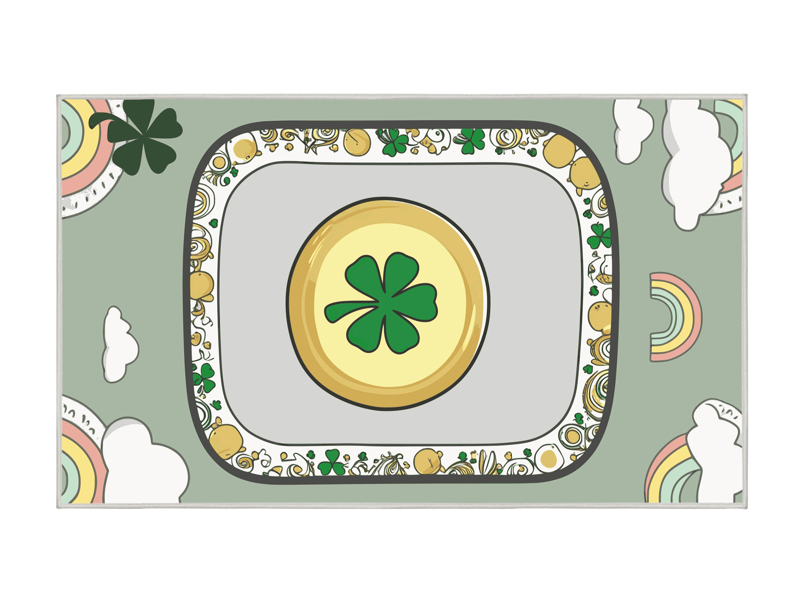 The Holiday Aisle® Saint Patrick's Day Clover Leprechaun Holiday Rug ...