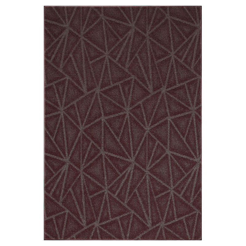 Tapis raffiné à motif raffiné bourgogne, Rectangle 6 pi x 7 pi