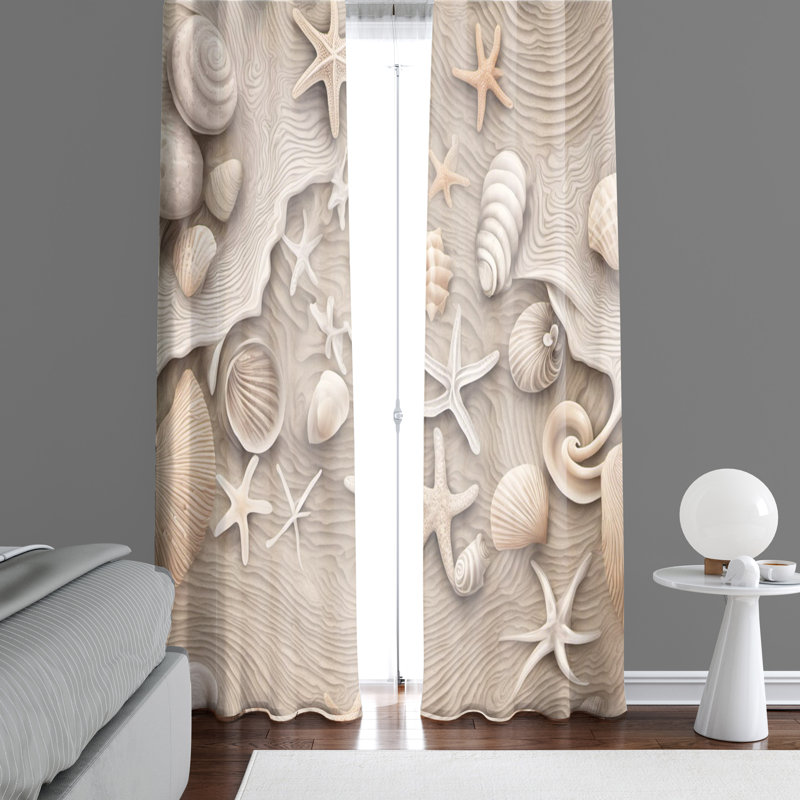 Paire de rideaux semi-transparents en polyester Arendine, L 40 po x L 61 po