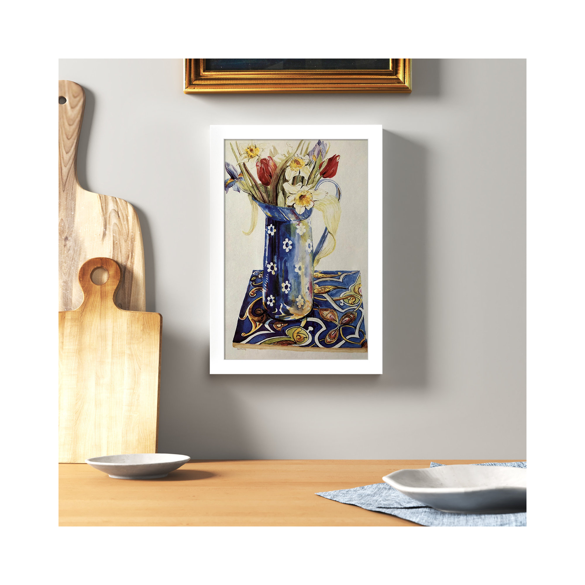 Tulips by Thewsey Joan, 13" H x 9" W x 1" D, White