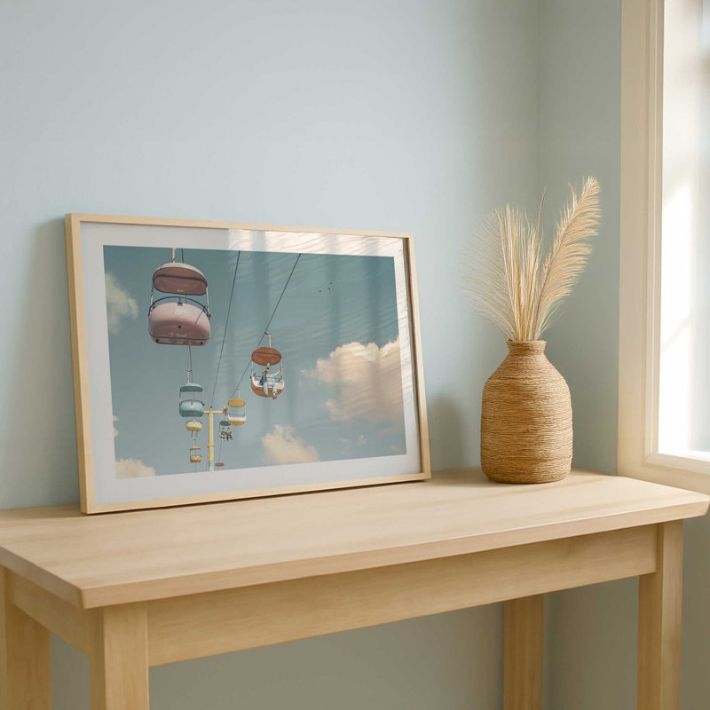 Pastel Sky Ride Over Clouds Art Print, 25.25" H x 37.25" W, Polished Gold Open Corner Frame