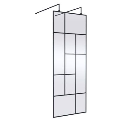 850 mm W Walk In Frameless Wet Room Glass Screens