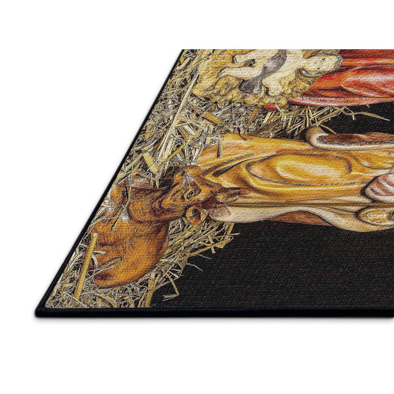Tapis brun lit de bébé figures, Rectangle 2 pi x 3 pi
