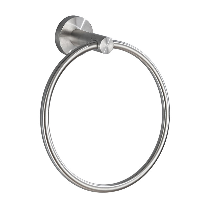 Wall Mounted Modern Towel Ring, Brushed Nickel