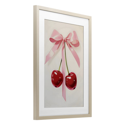 Tied With A Pink Bow Framed Print Under Glass, design by Creative Studio