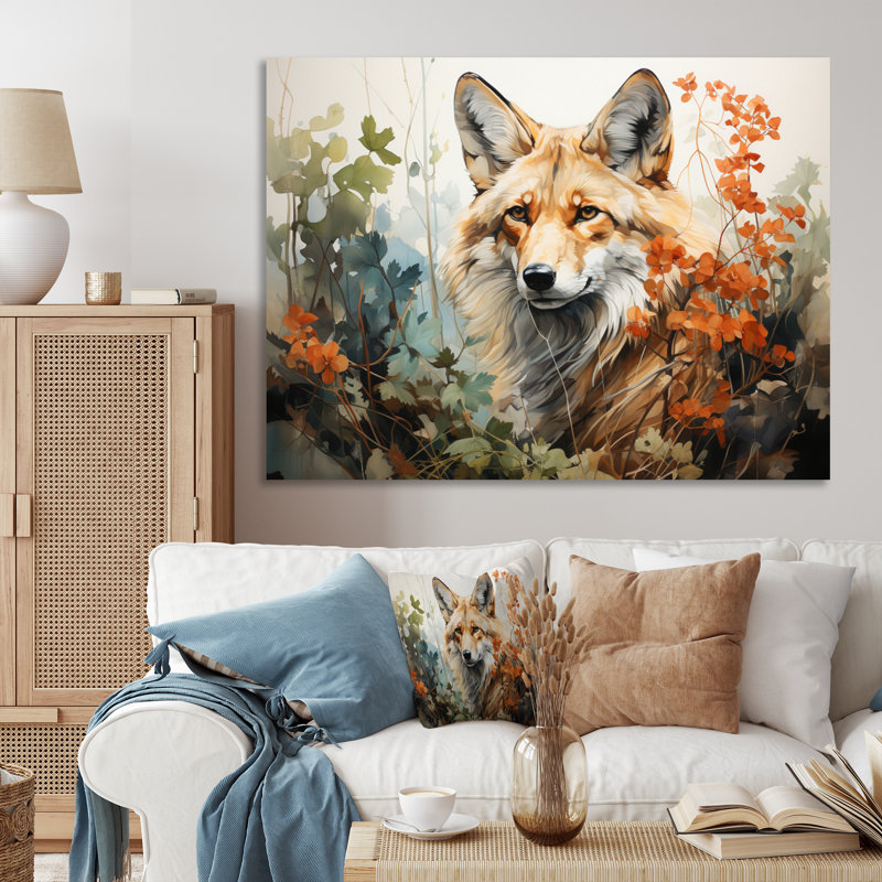 «Bivan Fox Wilderness Observer», art mural encadré, H 12 po x l 20 po x P 1 po, Toile tendue