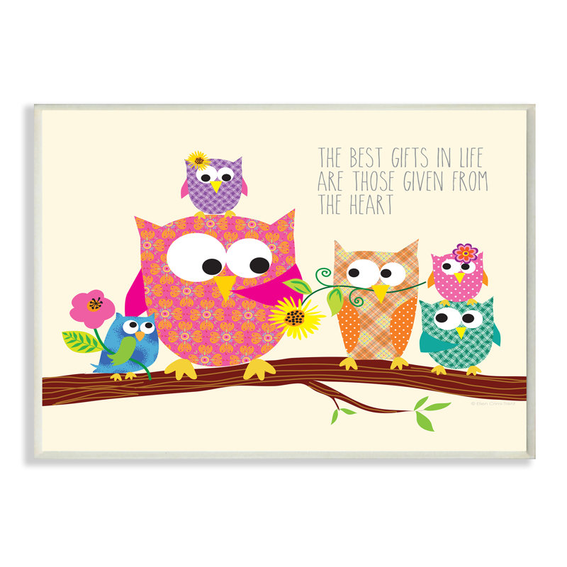 «The Best Things in Life Owl», impression sur plaque murale