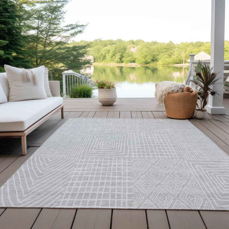  Machine Washable Indoor/Outdoor Chantille ACN990 Green Area Rug, Rectangle 8' x 10'
